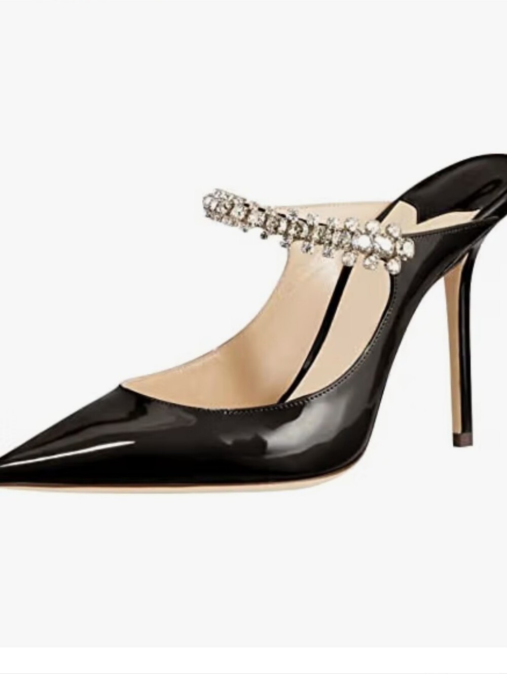 MIRAAZZURRA Mules Rhinestone Strappy Pointed Toe Mules Stiletto High Heels